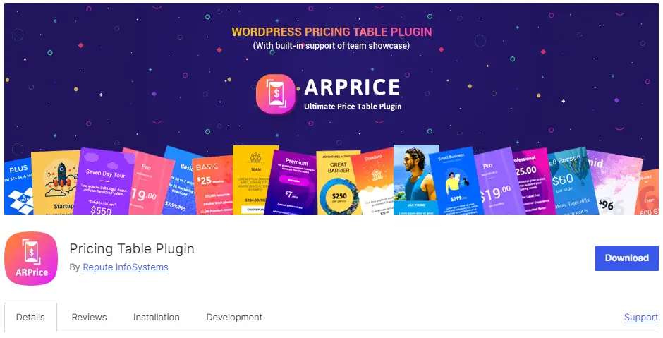 ARPrice – WordPress Pricing Table Plugin
