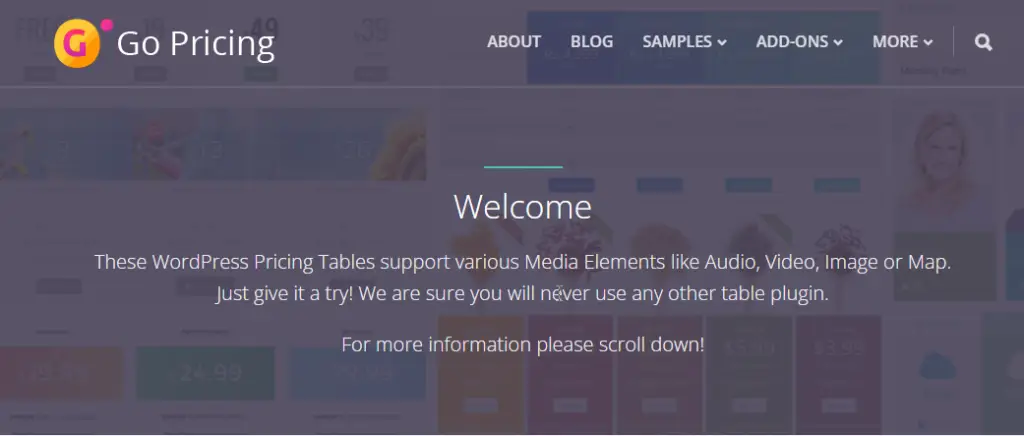 Go Pricing – WordPress Responsive Pricing Tables