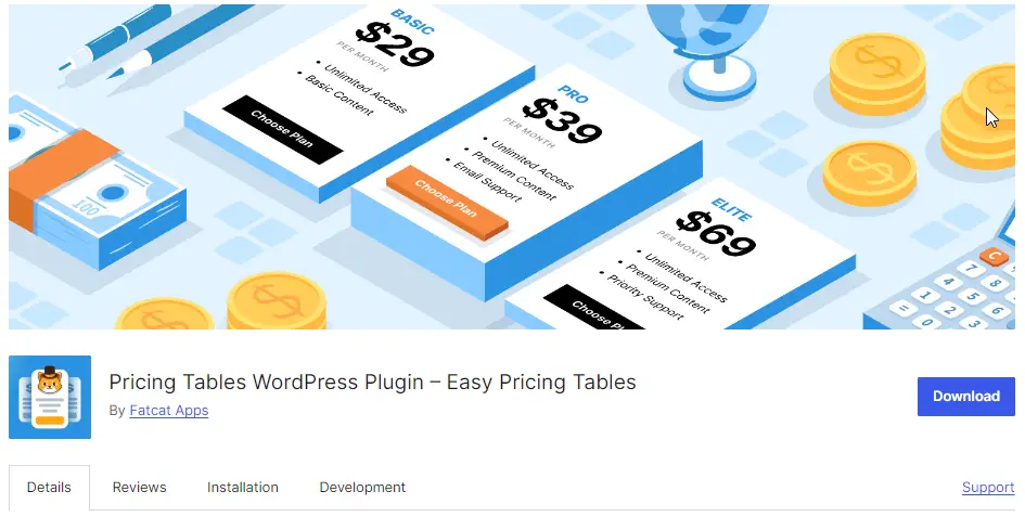 Easy Pricing Tables by Fatcat Apps