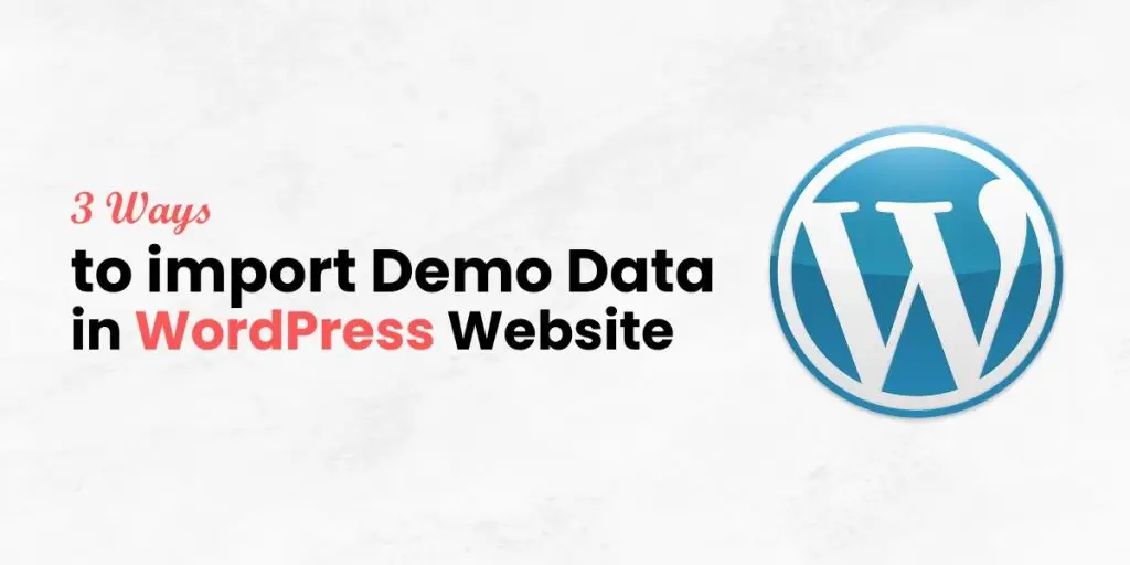 import Demo Data