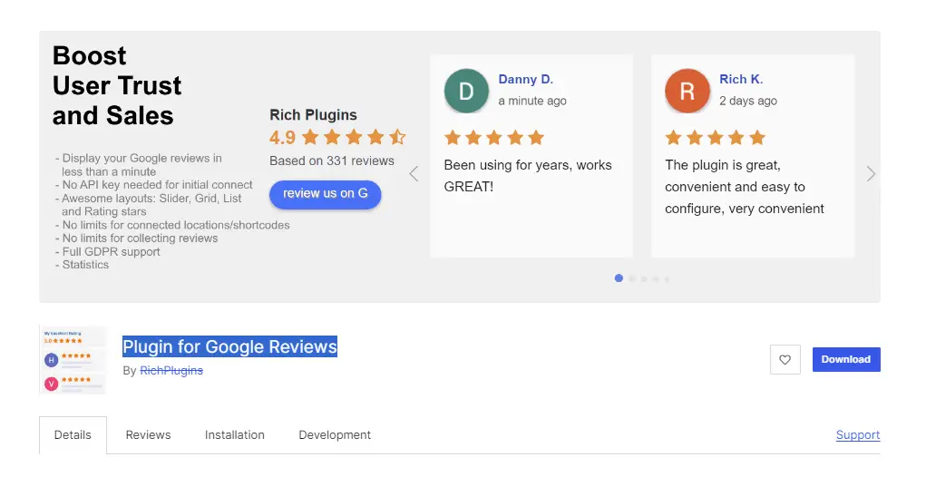 image Plugin for Google Reviews